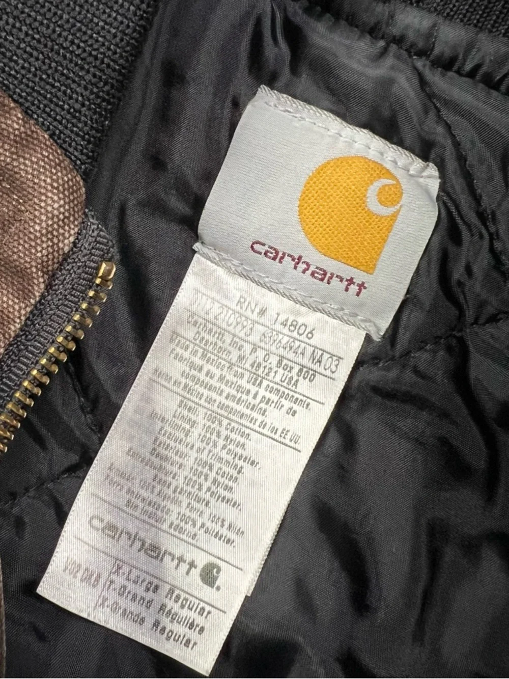 Carhartt Brown Quilted Work Vest with Red Embroidery - Picture 4 of 4